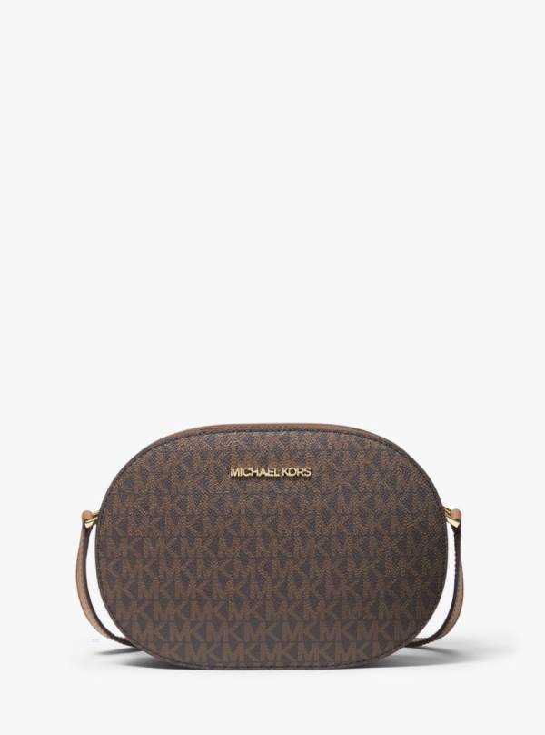 Damske Spojková Taška Michael Kors Jet Set Travel Medium Logo Hnede - Kabelky Michael Kors Lacne | IGQWV-4297